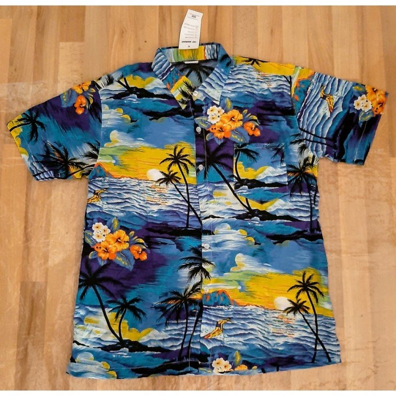 Men's Shirt with palm trees and sunset