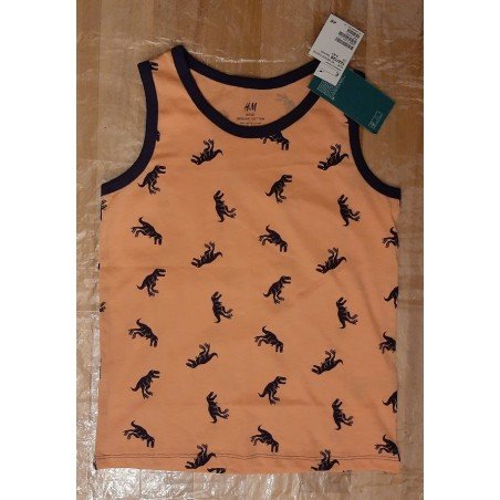 Boys T-shirt orange with dinosaurs