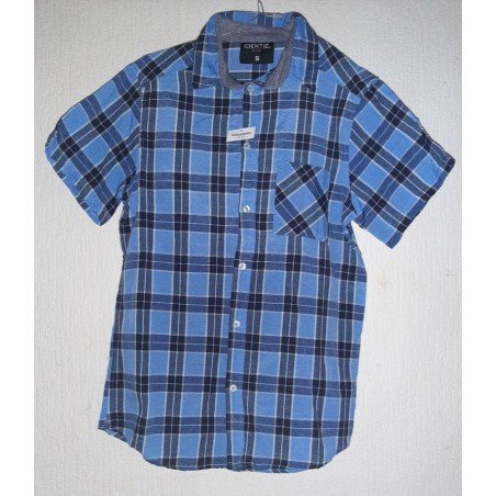 Men's shirt dark blue checked