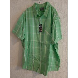 Men's shirt checked green / white