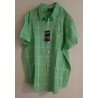 Men's shirt checked green / white