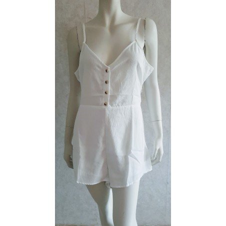 Ladies romper / Jumpsuit white with open back