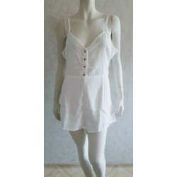 Ladies romper / Jumpsuit white with open back