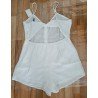 Ladies romper / Jumpsuit white with open back