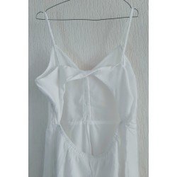 Ladies romper / Jumpsuit white with open back