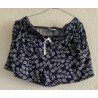 Damesbroek - Damesshort donkerblauw met bladeren