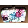 Ladies bag - Briefcase bag with pink / burgundy flowers