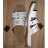 Ladies slipper Bjorndal 'health slipper' white 5 cm sole - genuine leather