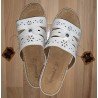 Ladies slipper Bjorndal 'health slipper' white 5 cm sole - genuine leather