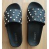 Ladies slipper Ruan black with stones