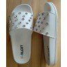 Ladies slipper Ruan white with stones