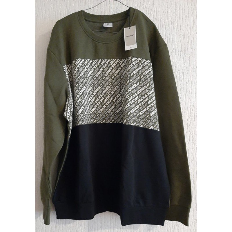 Men's T-shirt / Sweater Jack & Jones long sleeve dark green / black