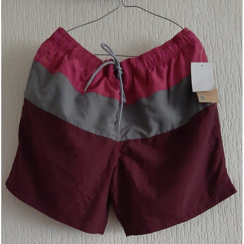 Heren Short bordeaux/grijs