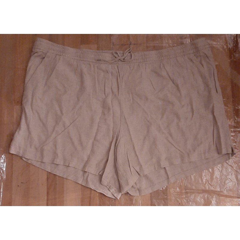 Ladies pants - Ladies short linen beige