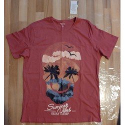 Men's T-shirt fuchsia palm trees