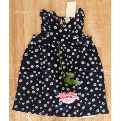 Kinderjurk met witte kleine bloemen met stroken