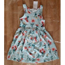 Children's dress light blue with flowers