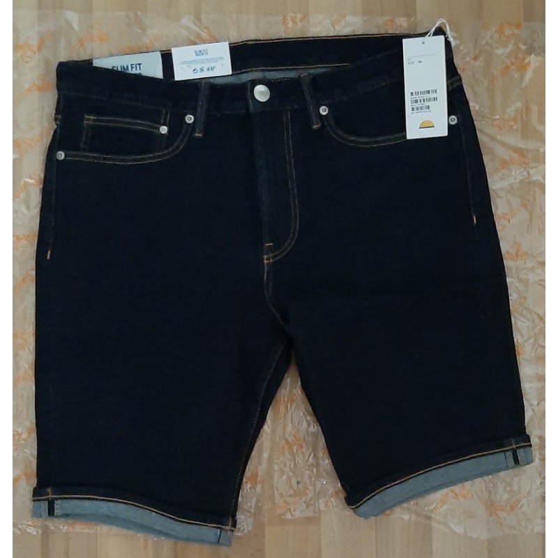 Men Short Denim Slim Fit dark blue