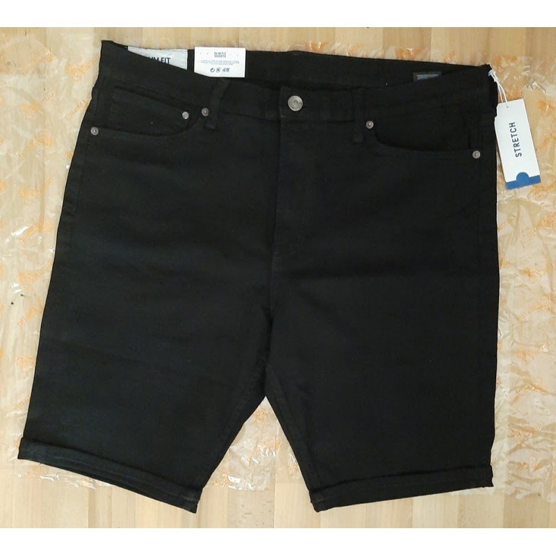 Men Short Denim Slim Fit black