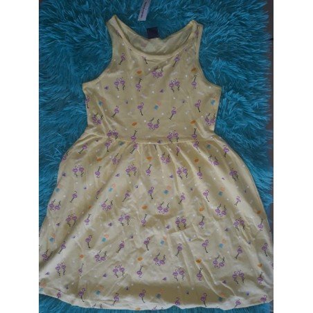 Children's dress with flamingos and fruit patterns