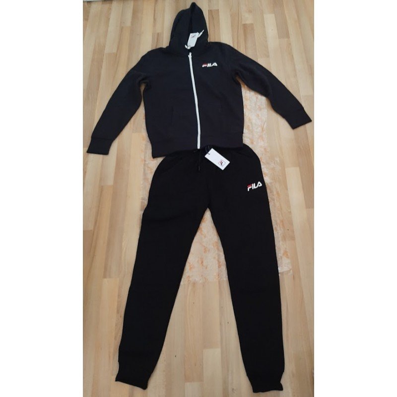 Men's set / Tracksuit Fila (hoody hood and sweatpants) black/grey