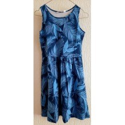 Children's dress dark blue with plants