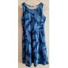 Children's dress dark blue with plants