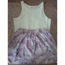 Meisjesset maat 146: Meisjes blouse / tanktop en paarse rok