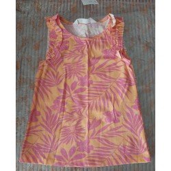 Meisjesset: Meisjes blouse met stroken en short oranje/roze/geel