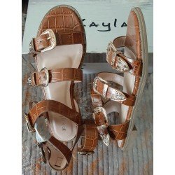 Women's shoe - dark brown with buckles