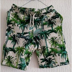 Boys set: T-shirt and shorts jungle prints palm trees and animals