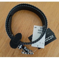 Women's belt black / white checkered