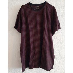 Men's T-shirt bordeaux/black striped