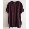 Men's T-shirt bordeaux/black striped