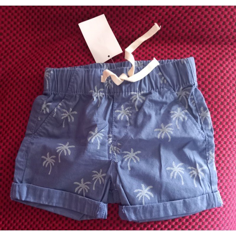 Boy shorts light blue with palm trees