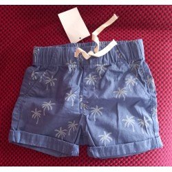 Boy shorts light blue with palm trees