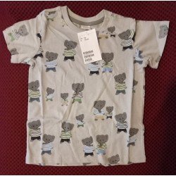 Boys T-shirt gray with baby elephant prints