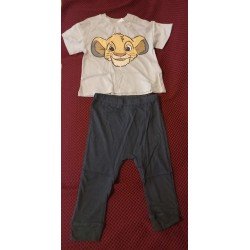 Jongensset grijs, t-shirt met Simba en lange broek