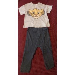 Jongensset grijs, t-shirt met Simba en lange broek