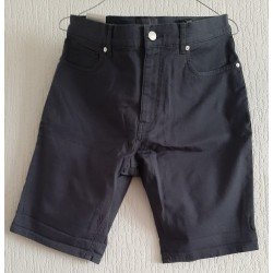 Heren short Slim Fit donker grijze katoenen Twill broek