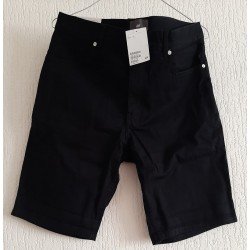 Men's Short Slim Fit black Cotton Twill Pants