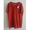 Heren T-shirt effen bordeaux met knopen