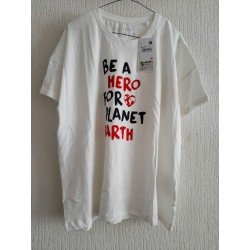 Dames t-shirt BE A HERO FOR PLANET EARTH