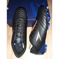 Football shoe Dutchy black with blue stripes