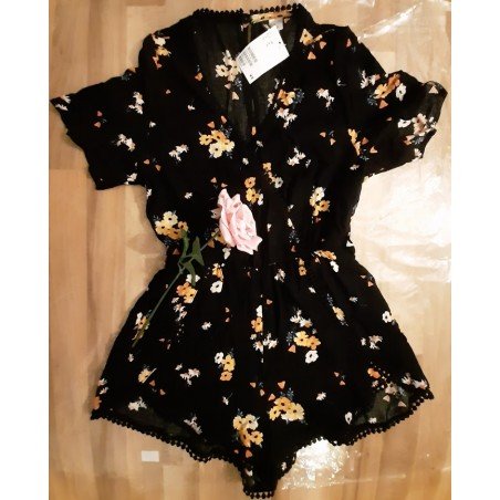 Damesromper/ Jumpsuit gele bloemen