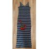 Ladies dress dark blue / white striped