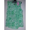 Blouse green / white