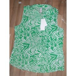 Blouse green / white