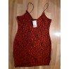 Ladies dress stretch red black tiger print