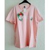 Dames T-shirt roze Tropical